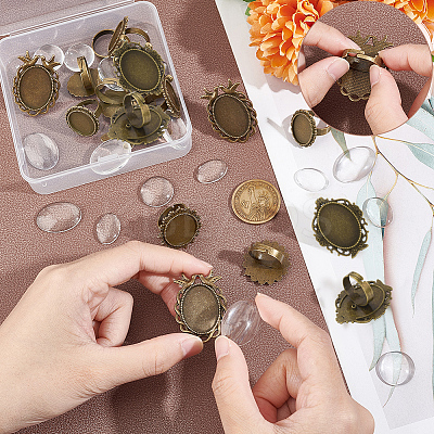DIY Blank Dome Finger Ring Making Kit FIND-UN0002-40-1