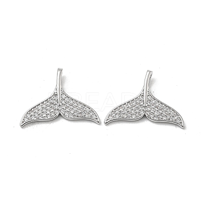 Brass Micro Pave Clear Cubic Zirconia Pendants KK-H460-35P-1