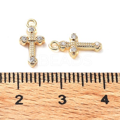 Rack Plating Brass Micro Pave Cubic Zirconia Pendants KK-K333-79G-1