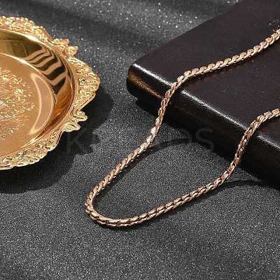 3MM 304 Stainless Steel Serpentine Chain Necklaces for Women NJEW-B131-06RG-1