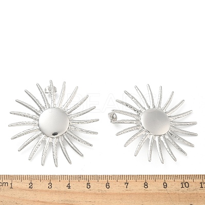 304 Stainless Steel Flower Stud Earrings for Women EJEW-M089-09P-1