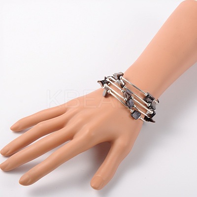 Shell Beads Wrap Bracelets BJEW-JB01608-05-1