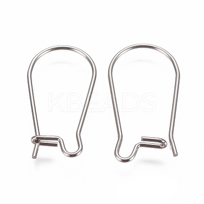 Non-Tarnish 304 Stainless Steel Hoop Earrings Findings Kidney Ear Wires LS-STAS-G200-01A-P-1