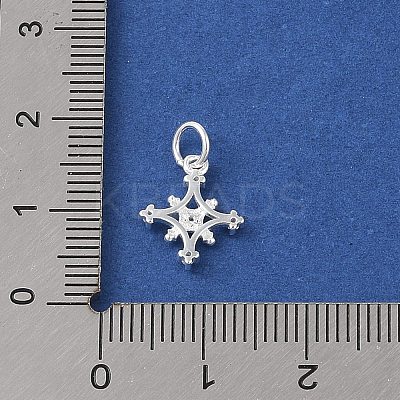 925 Sterling Silver Pave Clear Cubic Zirconia Star Charms STER-K181-01B-S-1