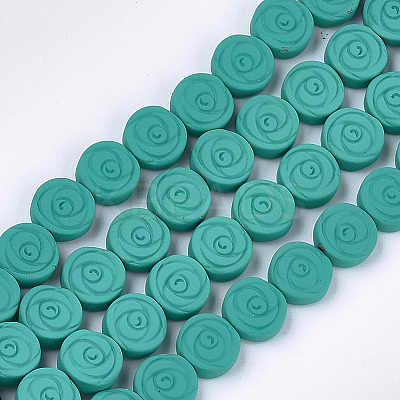 Spray Painted Non-magnetic Synthetic Hematite Beads Strands G-T116-24-14-1