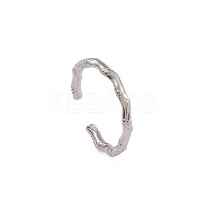 304 Stainless Steel Rattan Open Cuff Rings for Women LS-RJEW-G285-03P-1