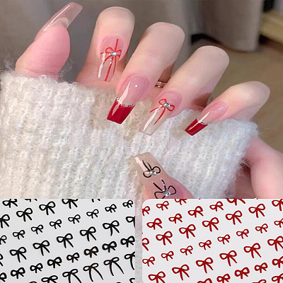5Sheets 5 Colors Bowknot Self Adhesive Nail Art Stickers MRMJ-LP0002-12-1