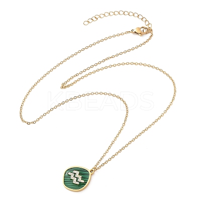 304 Stainless Steel Micro Pave Cubic Zirconia constellation Pendant Necklaces NJEW-R021-01G-11-1