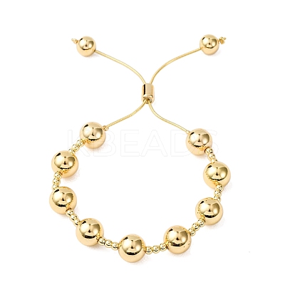 Brass Round Beads Slider Bracelets for Women BJEW-D357-06A-G-1