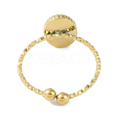 Ion Plating(IP) 304 Stainless Steel Enamel Oval Cuff Finger Rings RJEW-L107-071G-02-1