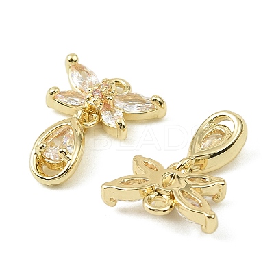 Brass Micro Pave Cubic Zirconia Pendants KK-C107-18A-G-1