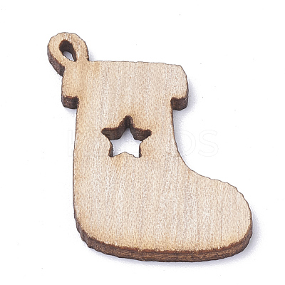 Undyed Wooden Pendants WOOD-S040-17-1