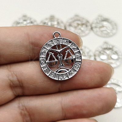 Constellation Themes Alloy Rhinestone Pendants PW-WGDA156-05-1