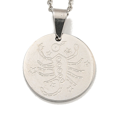 Non-Tarnish Constellation Pendant Necklaces NJEW-S422-04P-08-1
