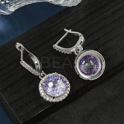 925 Sterling Silver Micro Pave Cubic Zirconia Hoop Earrings EJEW-B147-01B-05-1
