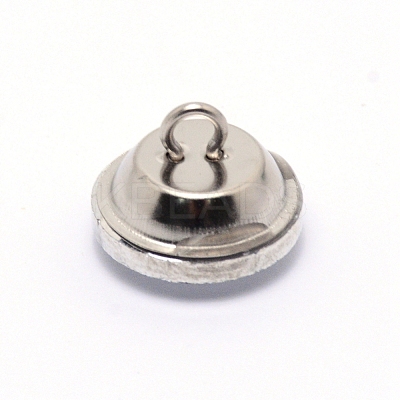 Glass Rhinestone Button BUTT-WH0015-21B-01-1