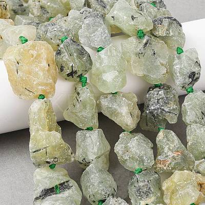 Raw Rough Natural Prehnite Beads Strands G-P528-A05-01A-1