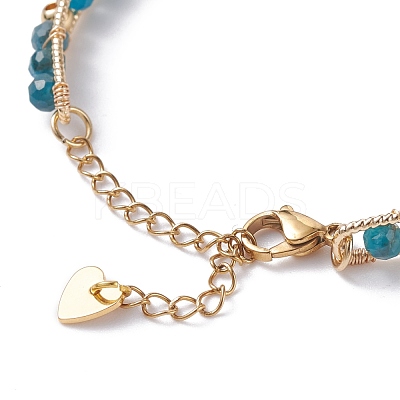 Round Natural Apatite Beaded Bracelet BJEW-TA00038-05-1