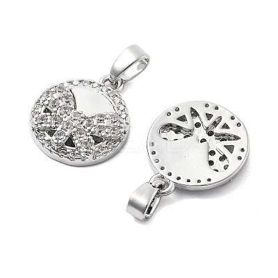 Brass Micro Pave Cubic Zirconia Charms KK-L222-017P-1