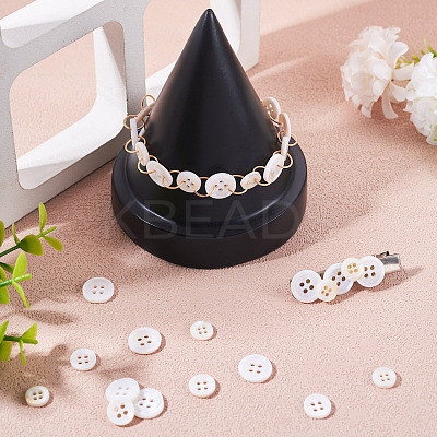 105Pcs 3 Styles Natural 4-Hole Freshwater Shell Buttons BUTT-TA0001-26-1