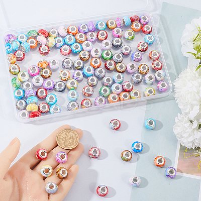 120Pcs Resin European Beads FIND-SP0002-05E-1