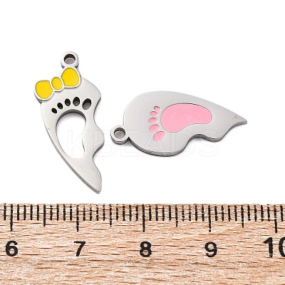 304 Stainless Steel Enamel Split Pendants STAS-H235-04B-P-1