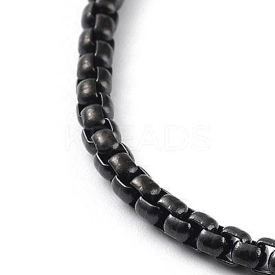 Ion Plating(IP) 304 Stainless Steel Box Chain Necklace for Women NJEW-C011-02B-1