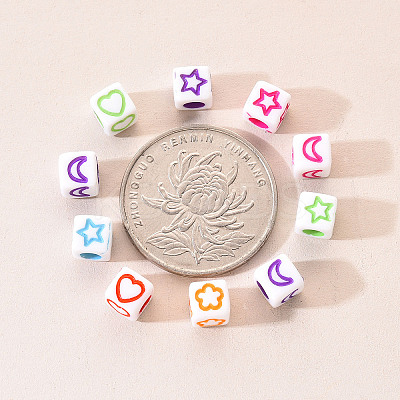 Craft White Acrylic Beads SACR-YW0001-14-1