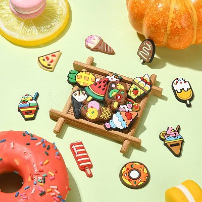 38Pcs 19 Styles Cute PVC Plastic Cabochons KY-CJ0001-65-1