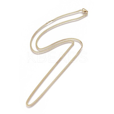 304 Stainless Steel Curb Chain Necklaces NJEW-L162-01C-G-1