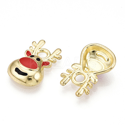 Golden Plated Alloy Enamel Charms ENAM-D040-E01-G-1