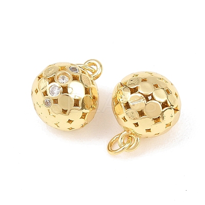 Brass Micro Pave Cubic Zirconia Pendants KK-C162-046G-1