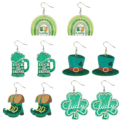 5Pairs Iron Dangle Earrings EJEW-TA00614-1