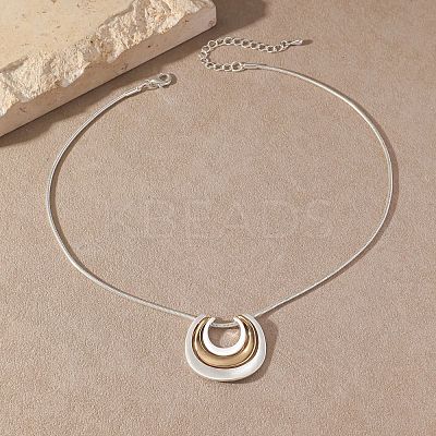 Alloy Layered Half Round Pendant Necklaces FS-WGC51BC-01-1