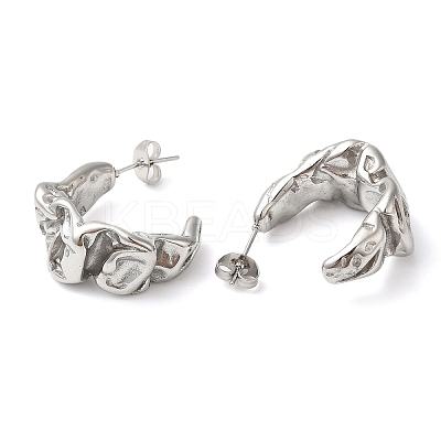 Non-Tarnish 304 Stainless Steel Twist Stud Earrings EJEW-K244-36P-1