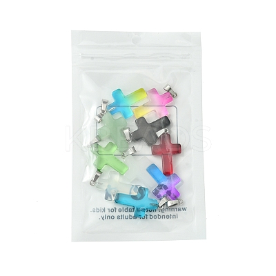 10Pcs 10 Colors Glass Pendant GLAA-FS0001-83-1