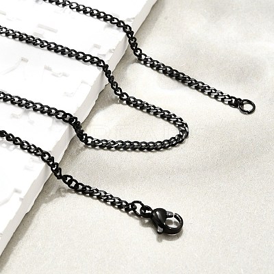 304 Stainless Steel Curb Chain Necklaces NJEW-L162-01A-B-1
