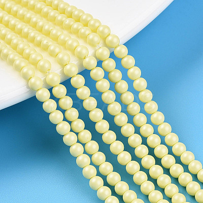 Baking Paint Pearlized Glass Pearl Bead Strands HY-N002-3mm-B03-1
