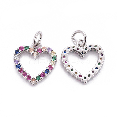 Brass Micro Pave Cubic Zirconia Charms ZIRC-L070-51P-1