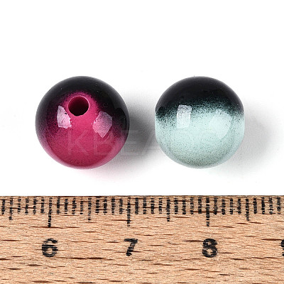 Spray Painted Opaque Acrylic Round Beads SACR-T018-22M-1