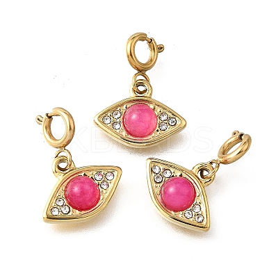 Eye 304 Stainless Steel Rhinestone Pendant Decorations STAS-H202-19G-1