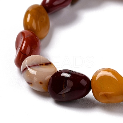 Natural Mookaite Beaded Stretch Bracelets BJEW-F414-02B-06-1