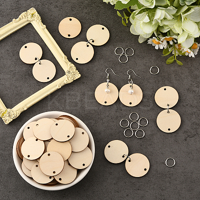 100Pcs Undyed Unfinished Wood Links DIY-SP0005-50-1