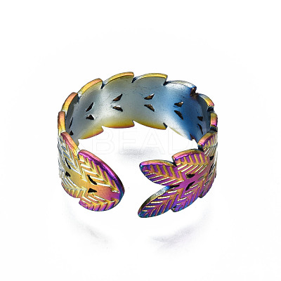 Leaf Cuff Rings RJEW-N038-018-1