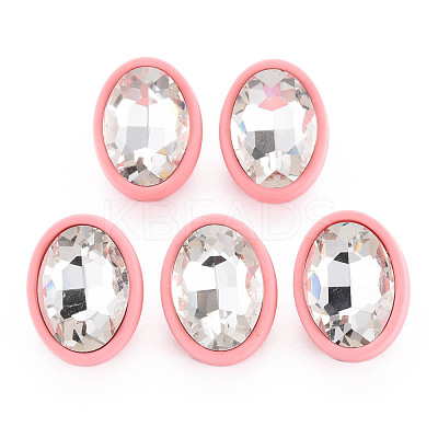 Crystal Rhinestone Oval Stud Earrings with 925 Sterling Silver Pins for Women MACR-S275-037B-1