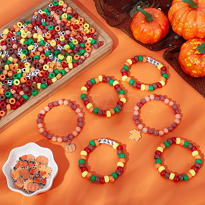 DIY Alloy Enamel & Plastic Beads Bracelets Making Kits DIY-AR0004-32-1