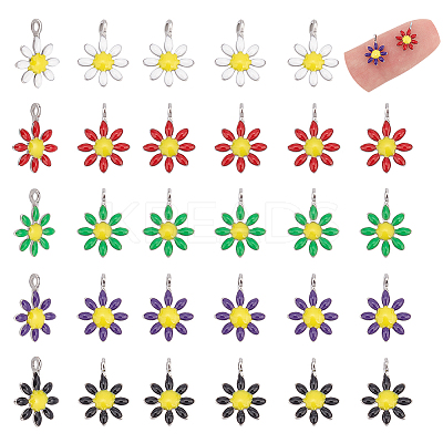 30Pcs 5 Colors Ion Plating(IP) 304 Stainless Steel Charms STAS-UN0041-62-1