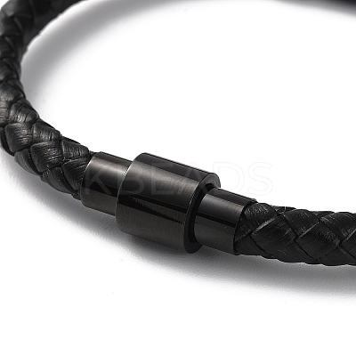 Leather Braided Round Cord Bracelet BJEW-F460-06EB-1