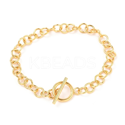 Unisex PVD Vacuum Plating 304 Stainless Steel Rolo Chains Bracelets BJEW-H541-05A-G-1