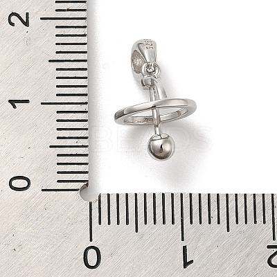 Anti-Tarnish Rhodium Plated 925 Sterling Silver Locket Style Planet Pinch Bails LS-STER-NH0001-55A-P-1